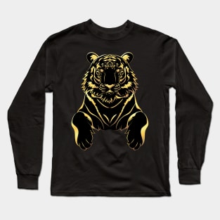 Black tiger and gold Long Sleeve T-Shirt